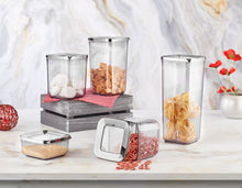 Görseli Galeri görüntüleyiciye yükleyin, Square Food Storage Box Silver 5 Piece Set