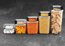Görseli Galeri görüntüleyiciye yükleyin, Square Food Storage Box Silver 5 Piece Set
