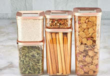 Görseli Galeri görüntüleyiciye yükleyin, Square Food Storage Box Copper 5 Piece Set