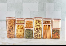 Görseli Galeri görüntüleyiciye yükleyin, Square Food Storage Box Copper 5 Piece Set