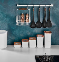 Load image into Gallery viewer, Square White / Copper Food Storage Box 5 Piece Set