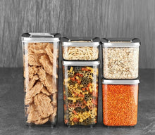 Load image into Gallery viewer, Square Food Storage Box Silver 5 Piece Set
