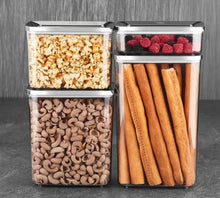Load image into Gallery viewer, Rectangular Food Storage Box Silver 4 Piece Set
