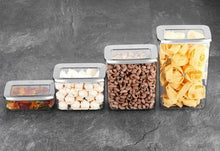 Load image into Gallery viewer, Rectangular Food Storage Box Silver 4 Piece Set
