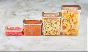 Rectangular Food Storage Box Copper 4 Piece Set
