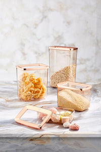 Rectangular Food Storage Box Copper 4 Piece Set