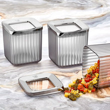 Görseli Galeri görüntüleyiciye yükleyin, Square Silver Storage Box 3x800ml
